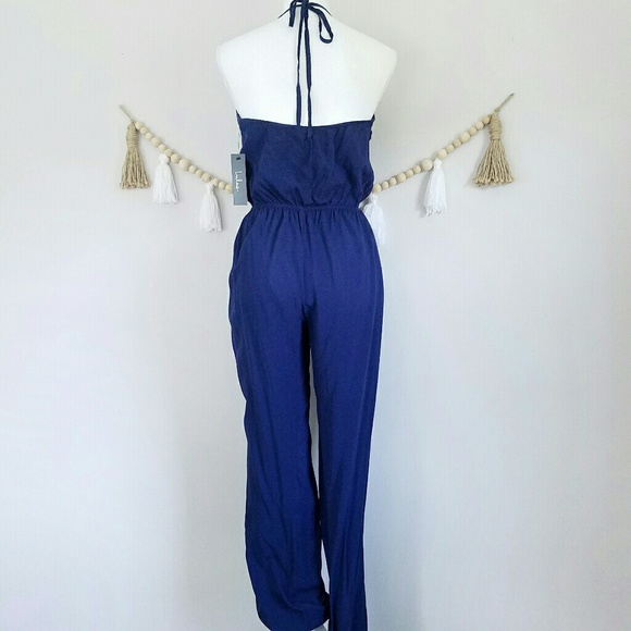 *SOLD* Lulu's Learning to Fly Navy Jumpsuit - Picture 6 of 8